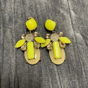 Trendy statement earrings neon yellow